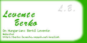 levente berko business card