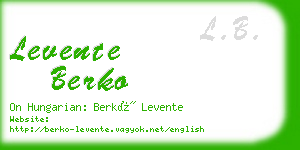 levente berko business card